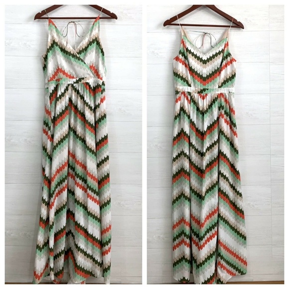 1. State Dresses & Skirts - 1.State Retro Chevron Striped Open Slit Maxi Dress